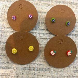Colorful Fruit and Flower Kids Earrings‎ Set